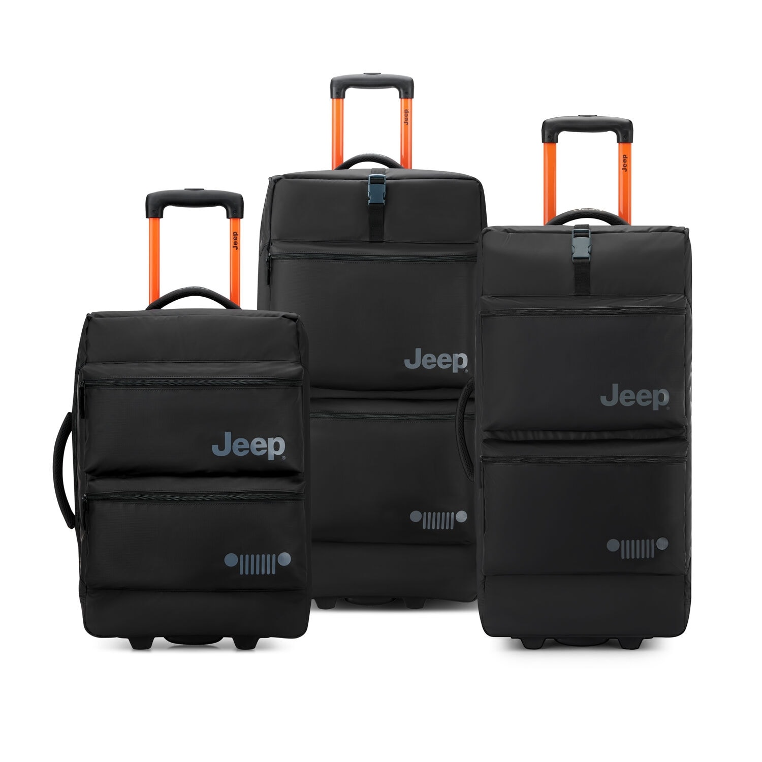 Delsey Jeep JSOO6B 3-Piece Rolling Duffel Set with Carry-On, Medium & Large Duffel Bags