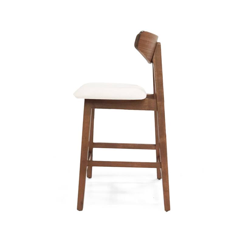 Stocker Fabric and Rubberwood Counter Stools (Set of 2) by Christopher Knight Home