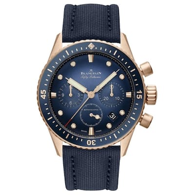 Blancpain Fifty Fathoms Chronogragh Men's Watch - Rose Gold and Blue - 43mm
