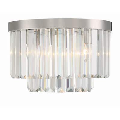 Hayes 4 Light Polished Nickel Ceiling Mount - 16"W x 10.25"H