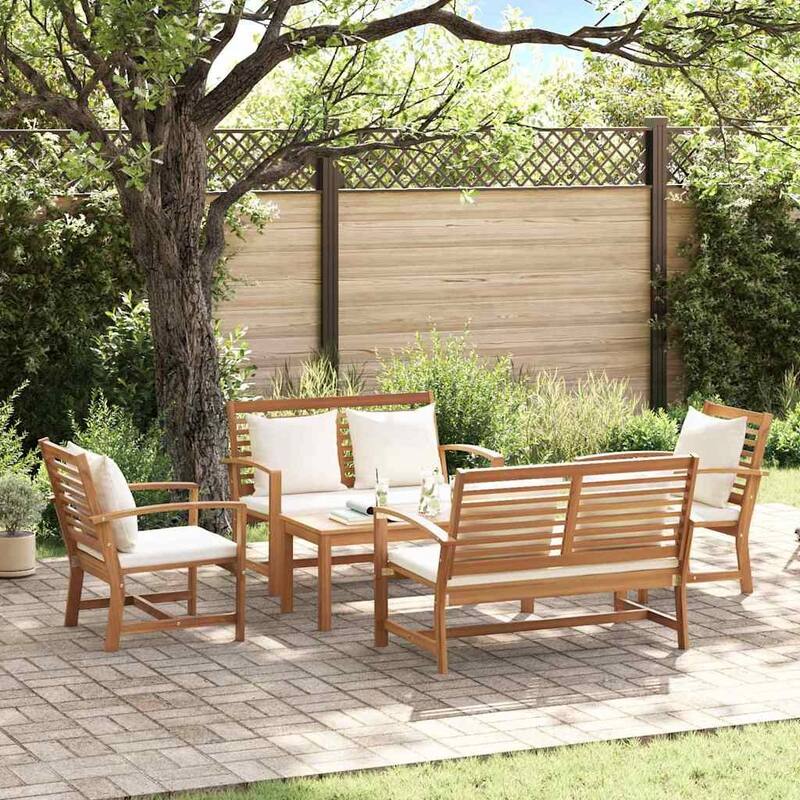 vidaXL Garden Sofa Set Natural Solid teak wood - 37 x 18 x 16