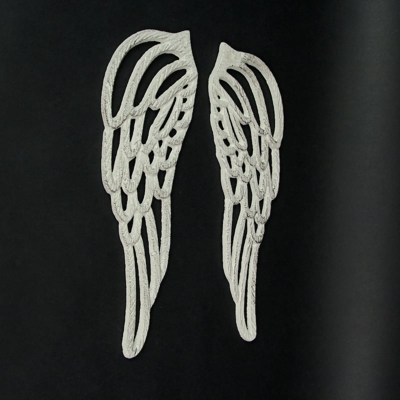 Antique Cast Iron Set Of Angel Wings Wall Sculpture Rustic Home Decor