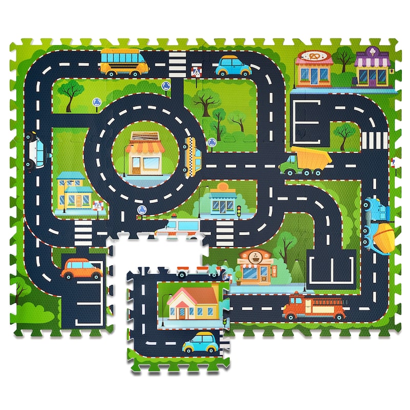 Sorbus Foam Playmat for Kids - Traffic Play Mat for Babies (12 Tiles)