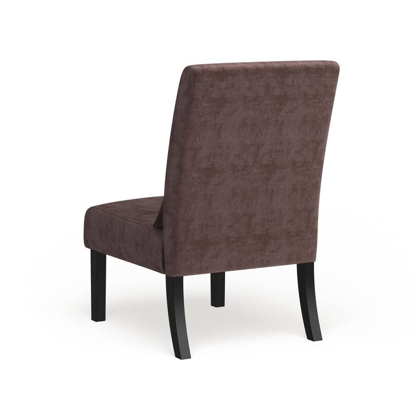 Porch & Den Vista Armless Chenille Accent Chair w/ Kidney Pillow