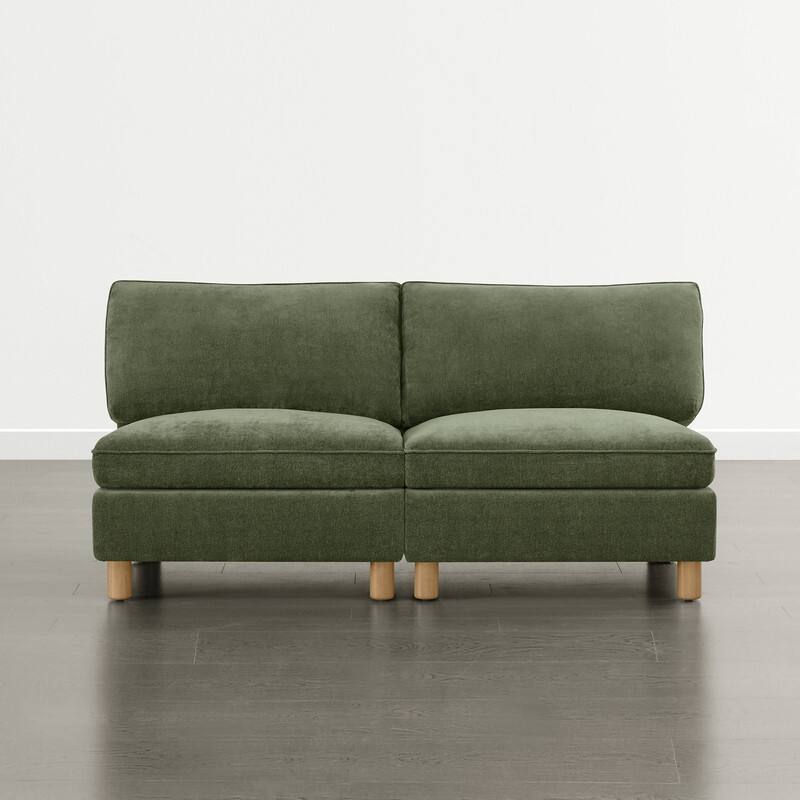 Spruce & Spring Modular Cloud Couch Sofa with Wood Legs for Living Room