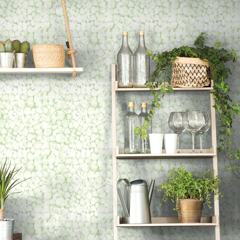 Galerie Wallcoverings Evergreen Geometric Reflections Vinyl on Non-woven Matte Wallpaper Roll