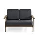 preview thumbnail 38 of 90, Casual Wood Outdoor Patio Sofa Loveseat with Cushion