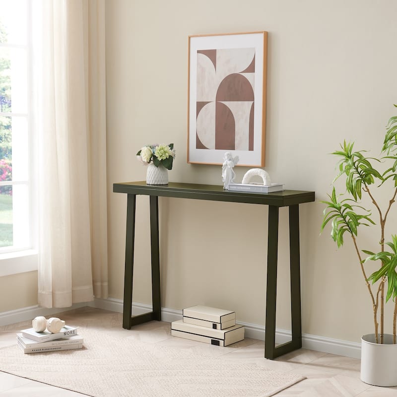 Claude Collection Wood 44" Modern Console Table with Shelf - Caviar