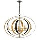 preview thumbnail 2 of 6, Luna 8 Light Bronze & Gold Oval Chandelier - 36'' W x 26.5'' H
