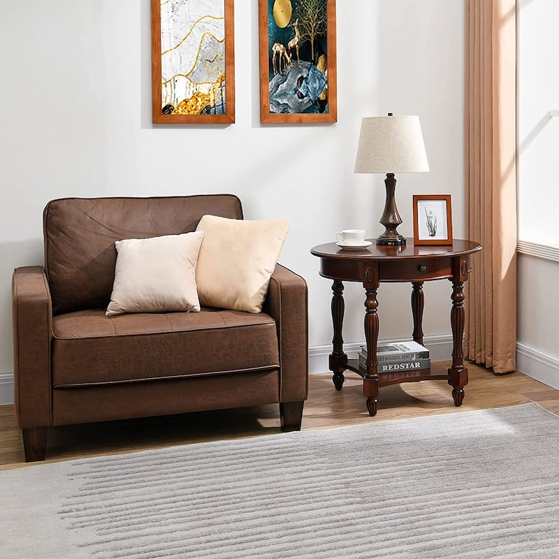 Solid Wood Coffee Table Console Table with Storage Drawer