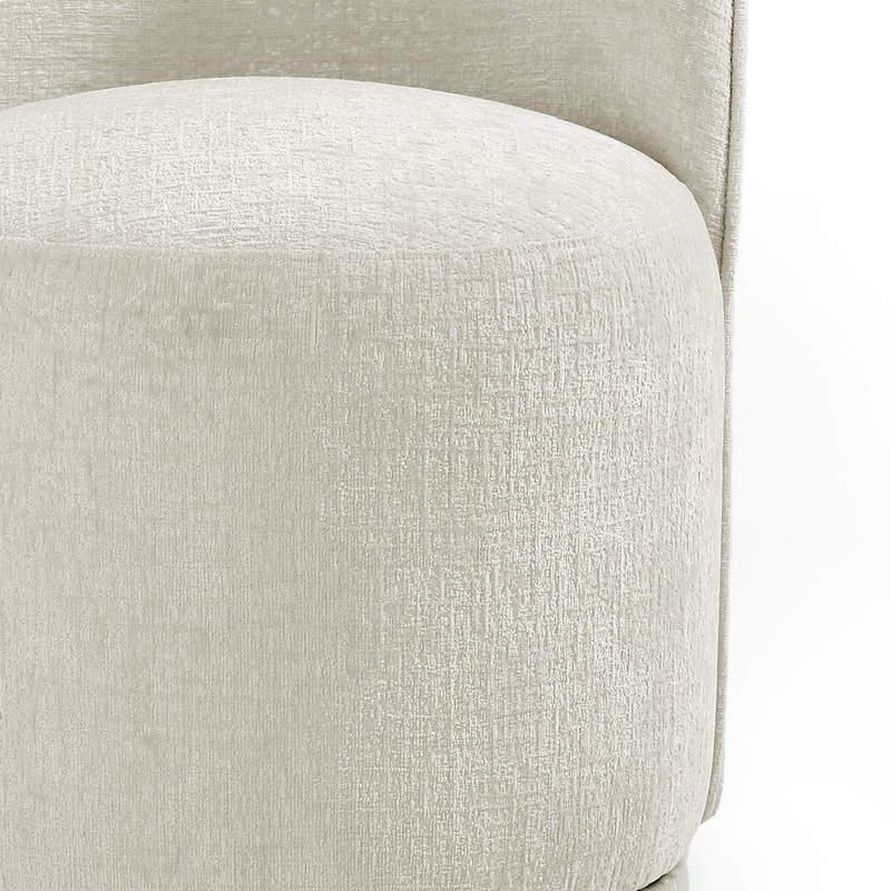 Upholstered Swivel Dining Chair Armless Barrel Chair