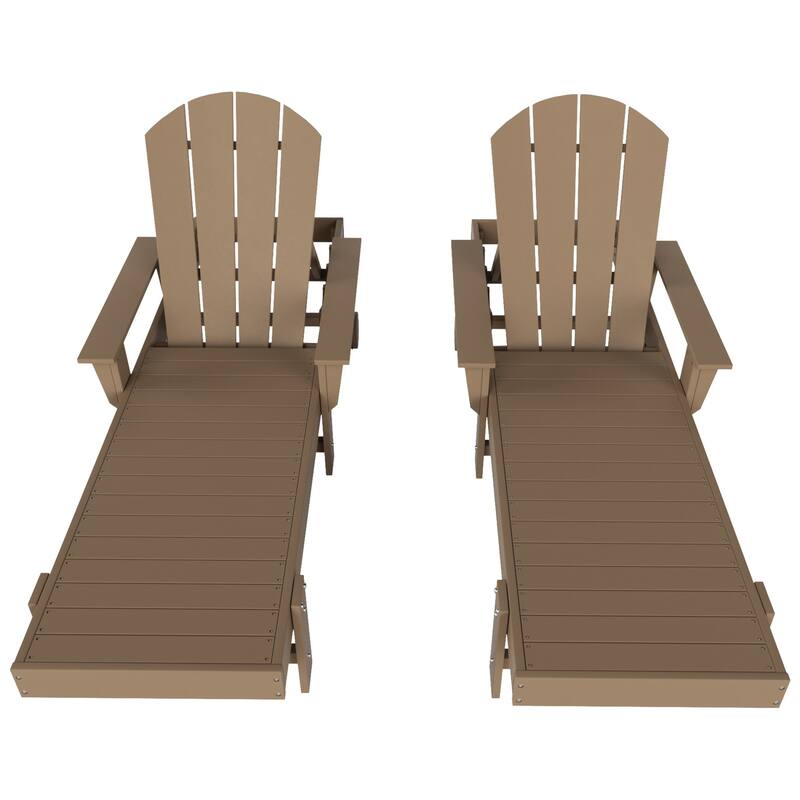 Polytrends Altura Poly Eco-Friendly All Weather Reclining Chaise Lounge with Arms (Set of 2)