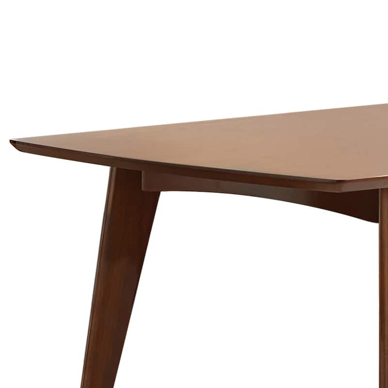 Mid-century Modern Wooden Dining Table, Dark Walnut Brown