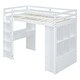 preview thumbnail 22 of 26, Wooden Loft Bed with Multi-Storage Desk, LED Light & Large Shelves