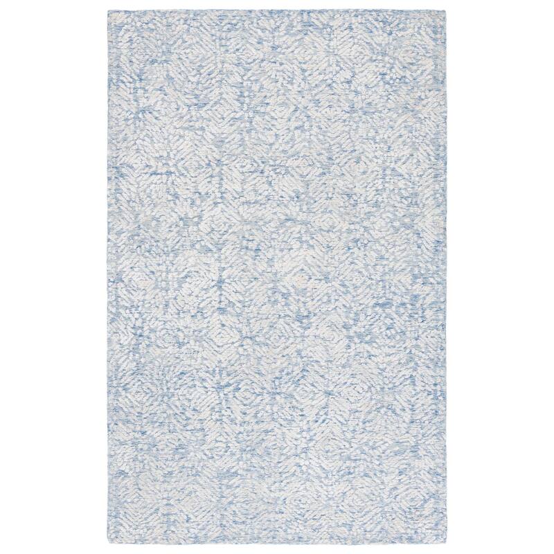 SAFAVIEH Handmade Glamour Isey Modern Wool & Viscose Rug - 4' x 6' - Blue/Ivory