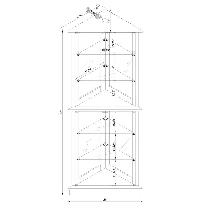 Corner Curio Dispaly Cabinet with Lights(E26 light bulb not included)