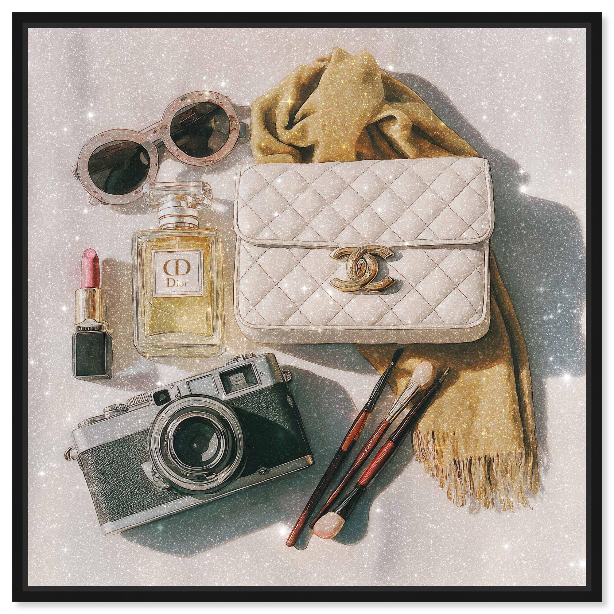 Morning Accessories Fashion Art Framed Canvas Print by Art Remedy