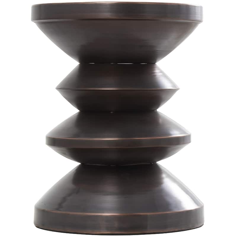 Metal Art Deco Inspired Side End Accent Table - Copper or Black - Roche River Decor