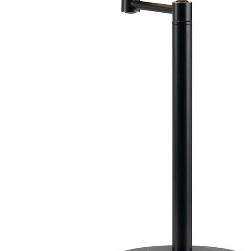 HomeRoots 29" Bronze Metal Swing Arm Table Lamp With Off White Empire Shade - 14.5