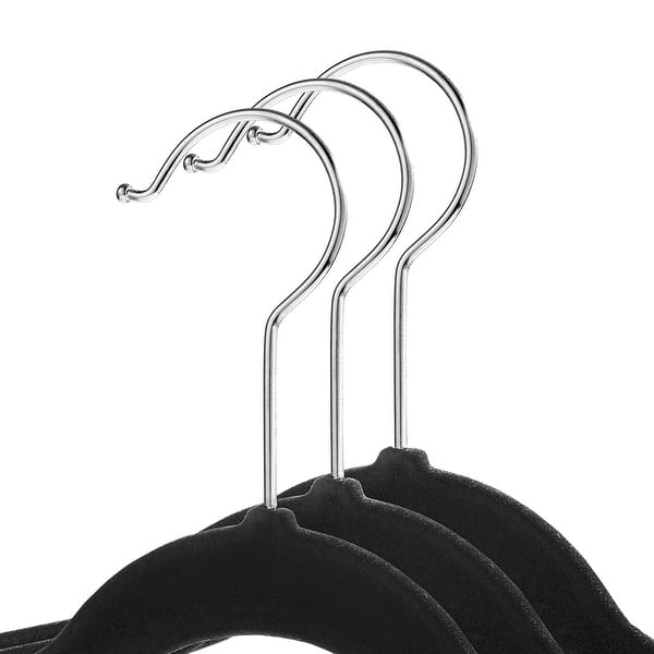 Slim-Line Wide Shoulder Coat Hanger-Black - Plastic Hangers