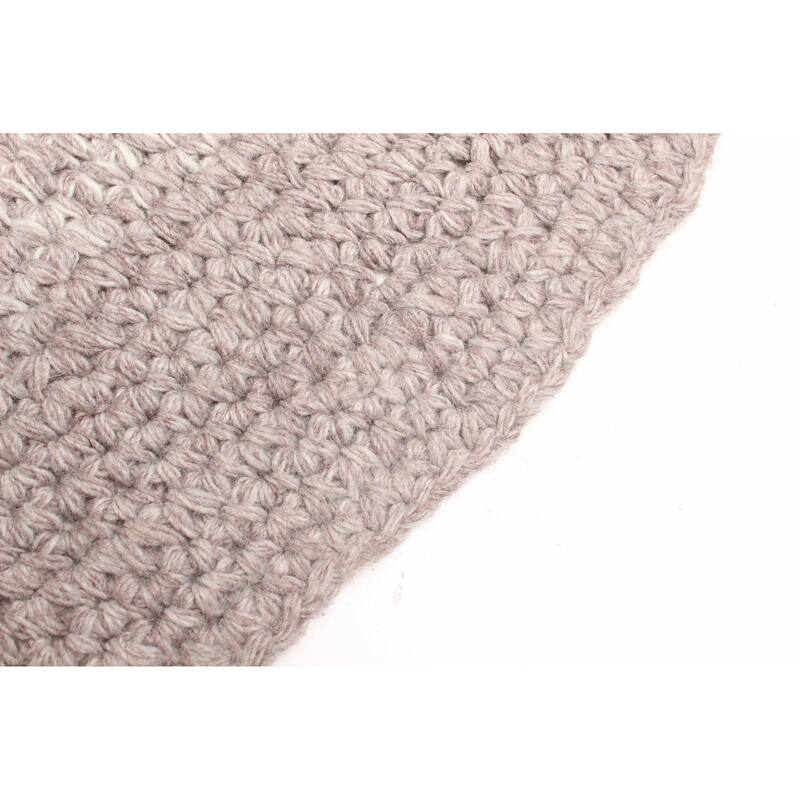 ECARPETGALLERY Braid weave Sienna Ivory Wool Rug - 4'0 x 4'0