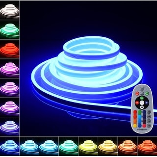 50FT LED Neon Rope Lights Outdoor, IP67 Waterproof, AC 120V