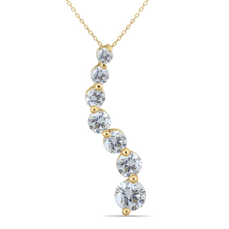 Marquee 1 Carat TW Diamond Journey Pendant in 14K Yellow Gold
