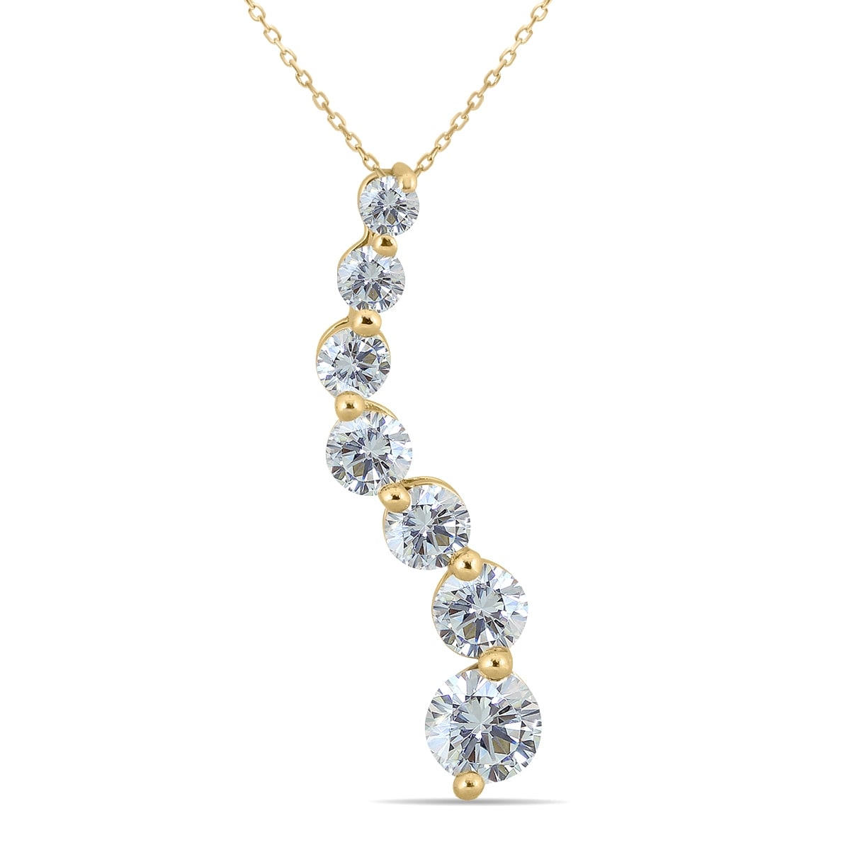 Marquee 1 Carat TW Diamond Journey Pendant in 14K Yellow Gold