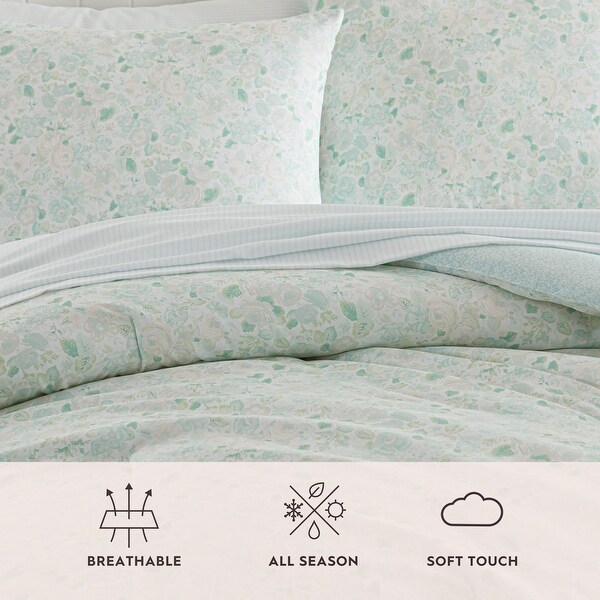 Laura Ashley Jaynie Reversible Nautical Comforter Set with Sheets