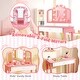 preview thumbnail 8 of 18, Gymax Kids Vanity Table Set 2-in-1 Princess Makeup Dressing Desk