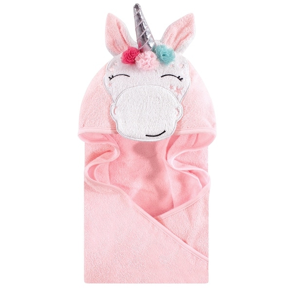 slide 1 of 1, Hudson Baby Infant Girl Cotton Animal Face Hooded Towel, Whimsical Unicorn, One Size - Whimsical Unicorn - One Size One Size - Whimsical Unicorn