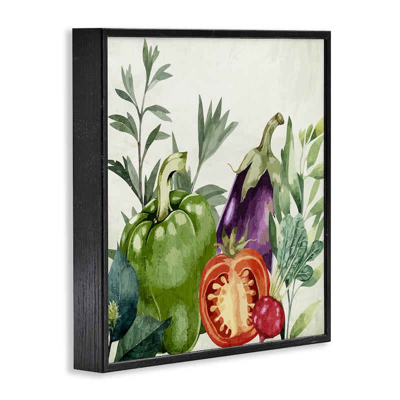 Stupell Organic Garden Vegetables Framed Giclee Art Design By Kim Allen