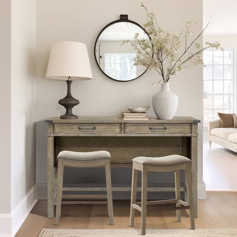 Roomfitters 54" Solid Wood Occasional Table, Reclaimed Wood Console Counter Table for Entryway Living Room, Reclaimed Natural - Reclaimed Natural