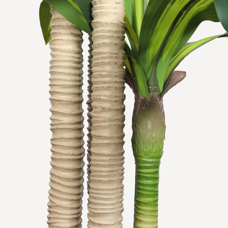 6" Artificial Dracaena Tree with Black Plastic Pot