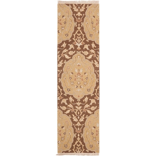 slide 2 of 7, SAFAVIEH Indo Handmade Sumak Flatweave Rug 2'3" x 8' Runner - Brown/Gold - Runner
