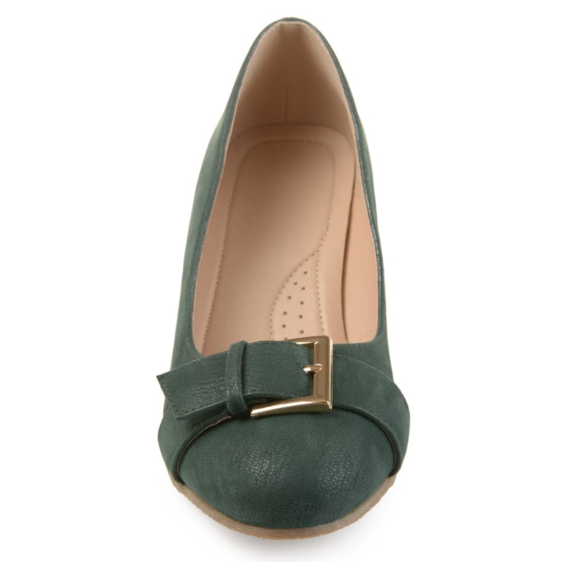 Journee Collection Women's Graysn Comfort Insole Slip On Round Toe Wedge - Medium - Green - 5.5