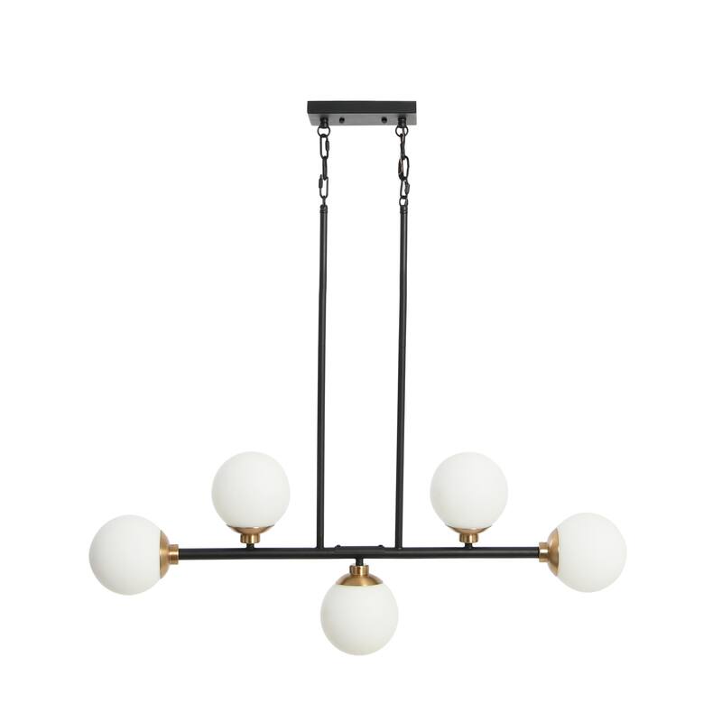 Robert Stevenson Lighting Lorne - Metal and Frosted Glass Chandelier