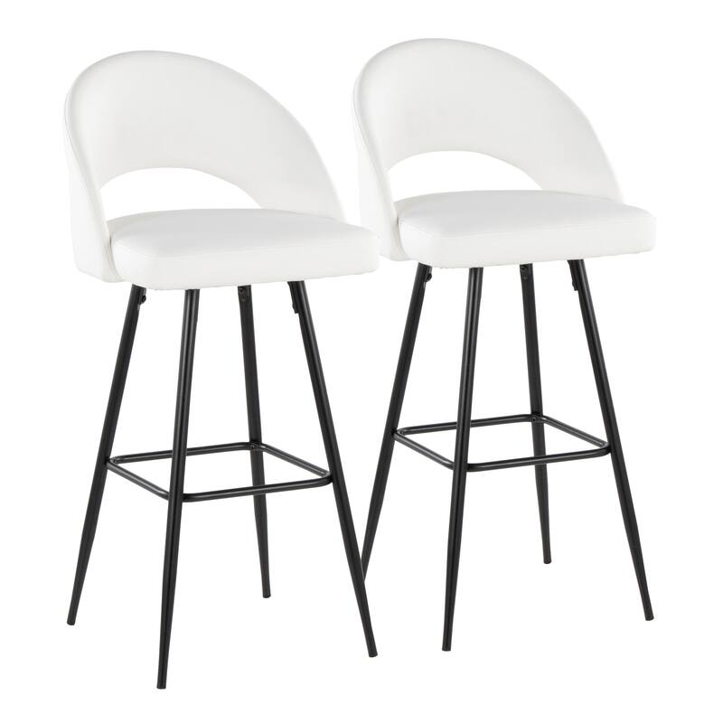Porch & Den Vika Upholstered 30" Bar Stool with Metal Legs (Set of 2)