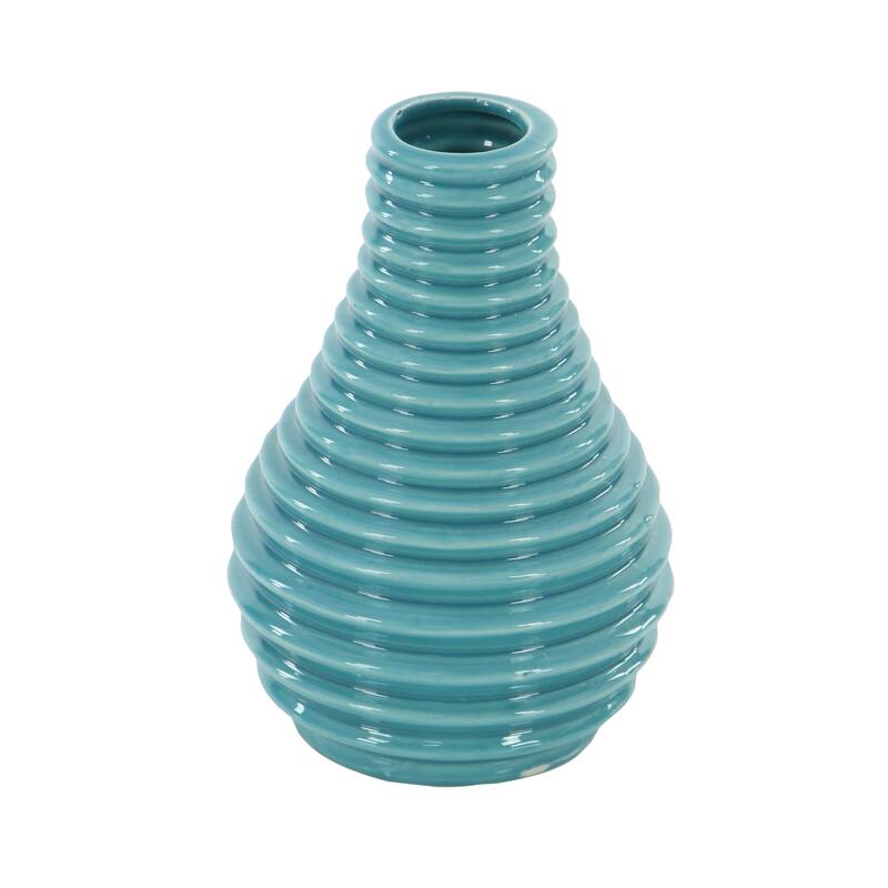 Ceramic Decorative Vase with Varying Patterns - Set of 3 Silver or Blue - Roche River Decor