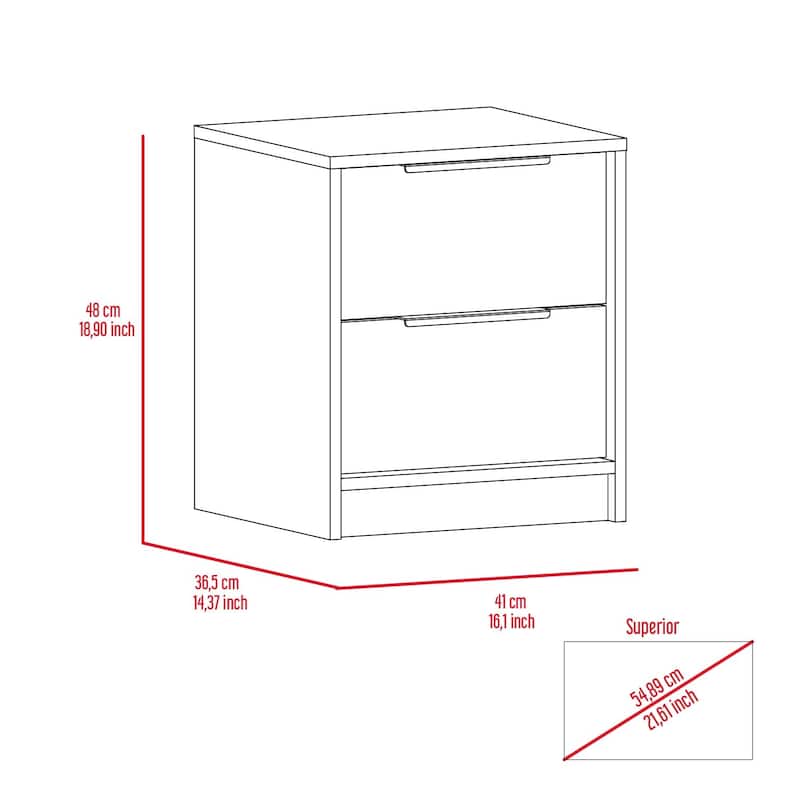 Cannon 2-Drawer Nightstand - White