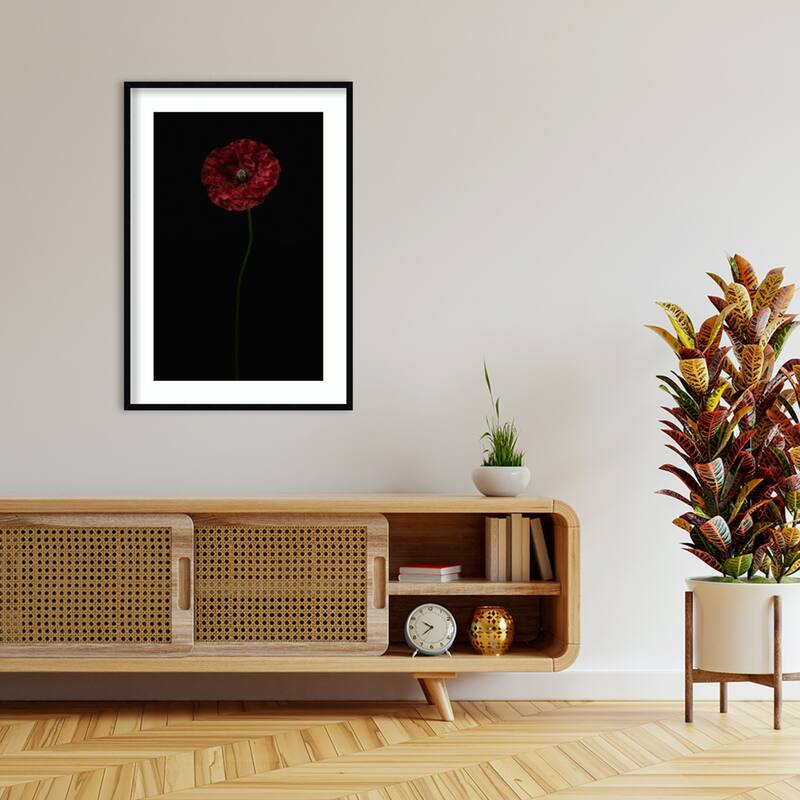 Long-stemmed by Lotte Gronkjar Wood Framed Wall Art Print