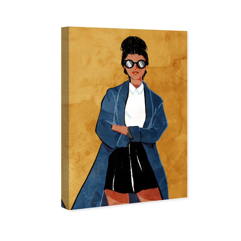 Wynwood Studio Canvas Fashion and Glam Fall Coattail Yellow and Dark Yellow Modern & Contemporary Wall Art Canvas Print