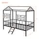 preview thumbnail 4 of 10, Twin Size Metal House Bed Frame with Slatted Support, Black