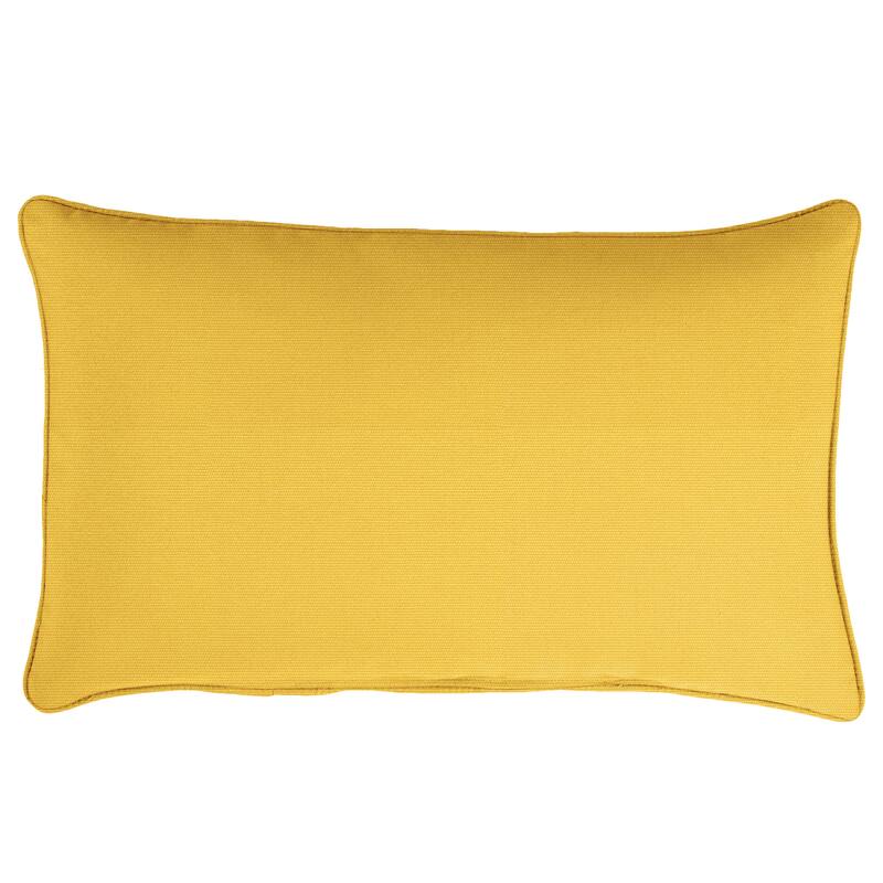Sunbrella Canvas Indoor/Outdoor 12x24 Corded Lumbar Pillow (Single) - 12 in H x 24 in W x 6 in D - Canvas Sunflower
