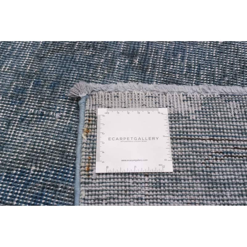 ECARPETGALLERY Hand-knotted Color Transition Denim Blue Wool Rug - 9'4 x 12'6