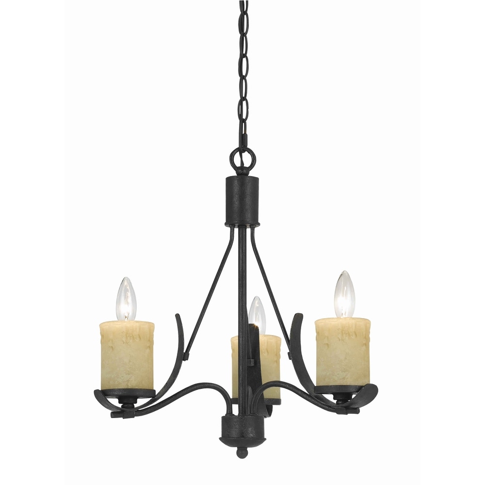 Rustic Farmhouse Dark Brown Wooden Bead Cascade 3 Light Chandelier in Matte Black Rustic Farmhouse Dark Brown Wooden Bead Cascade 3 Light Chandelier in Matte Black