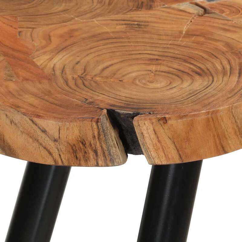 vidaXL Coffee Table End Table with Iron Legs 4 Trunks Solid Wood Acacia