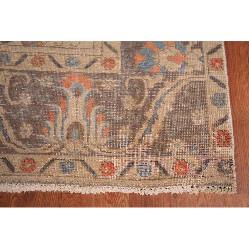 Geometric Tabriz Persian Vintage Area Rug Handmade Wool Carpet - 9'4" x 12'7"