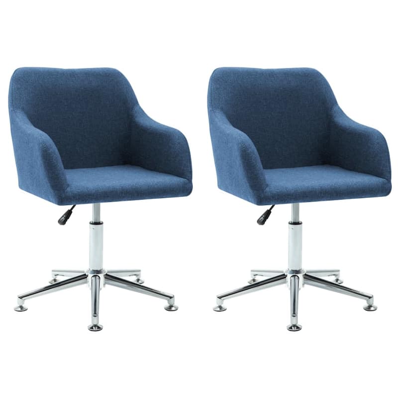 vidaXL Dining Chair 360 Degrees Swivel Accent Desk Chair with Arms Fabric - 21.7" x 20.9" x (30.7"-36.2")