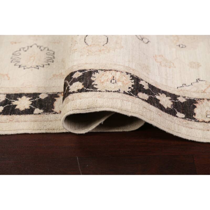 Vegetable Dye Peshawar Chobi Oriental Floral Runner Rug Wool Handmade - 3'2" x 9'7"